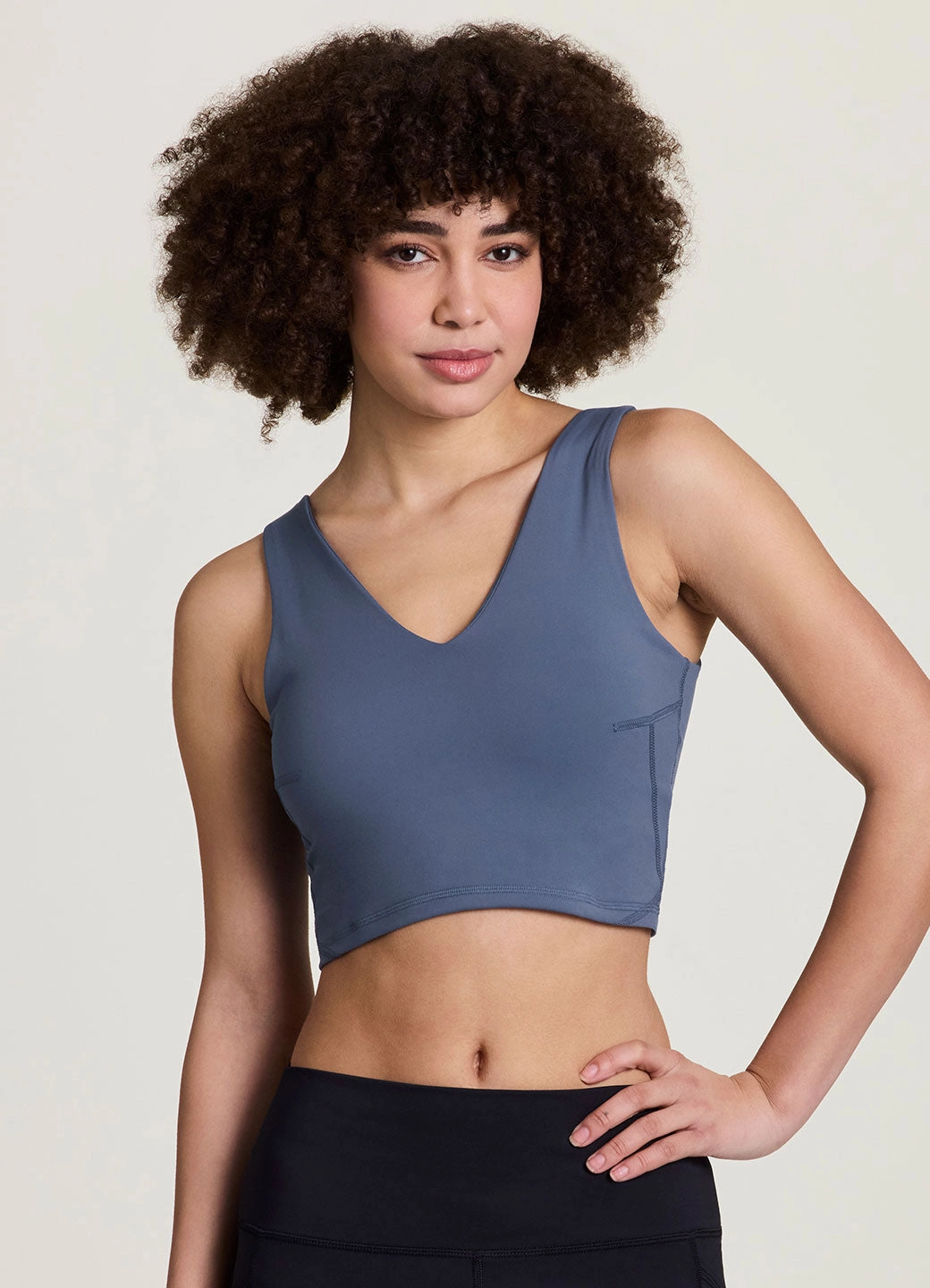 Multi Functional Pocket Design In Waves Super Soft Longline Bra