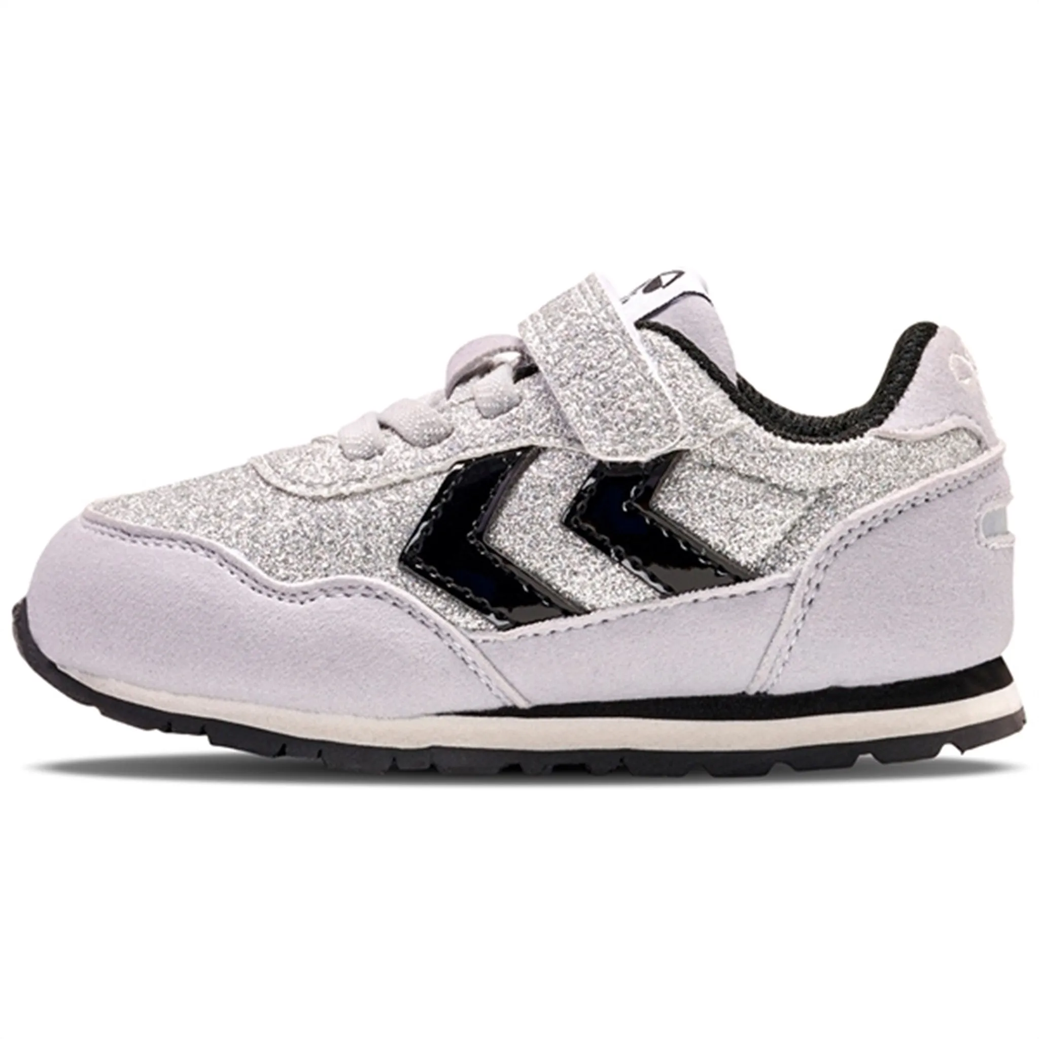 Pace Support Abrasion Proof Toe Guard Hummel Reflex Glitter Infant Sneakers Silver