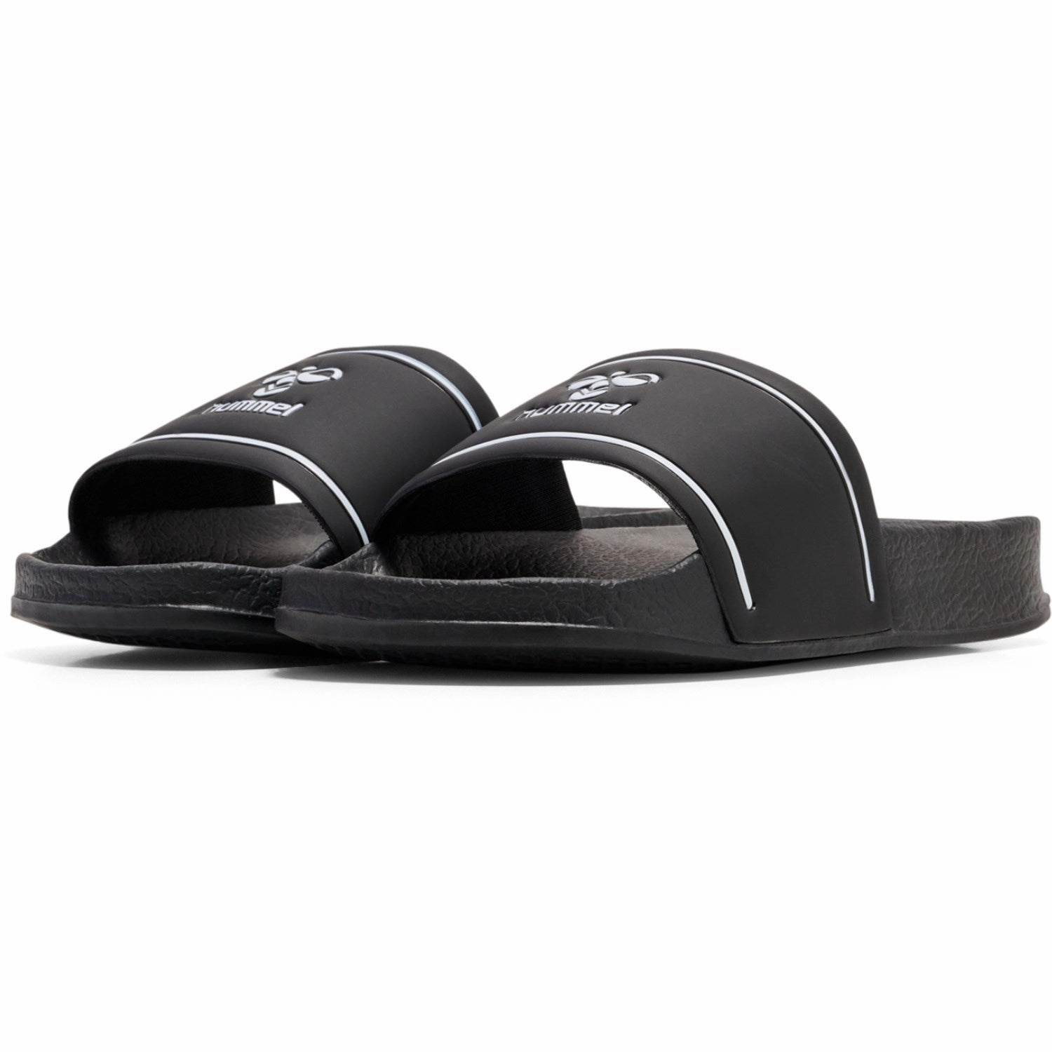 Modern Classic Design Soft Sole Shoes Hummel Black/White Pool Slide Jr