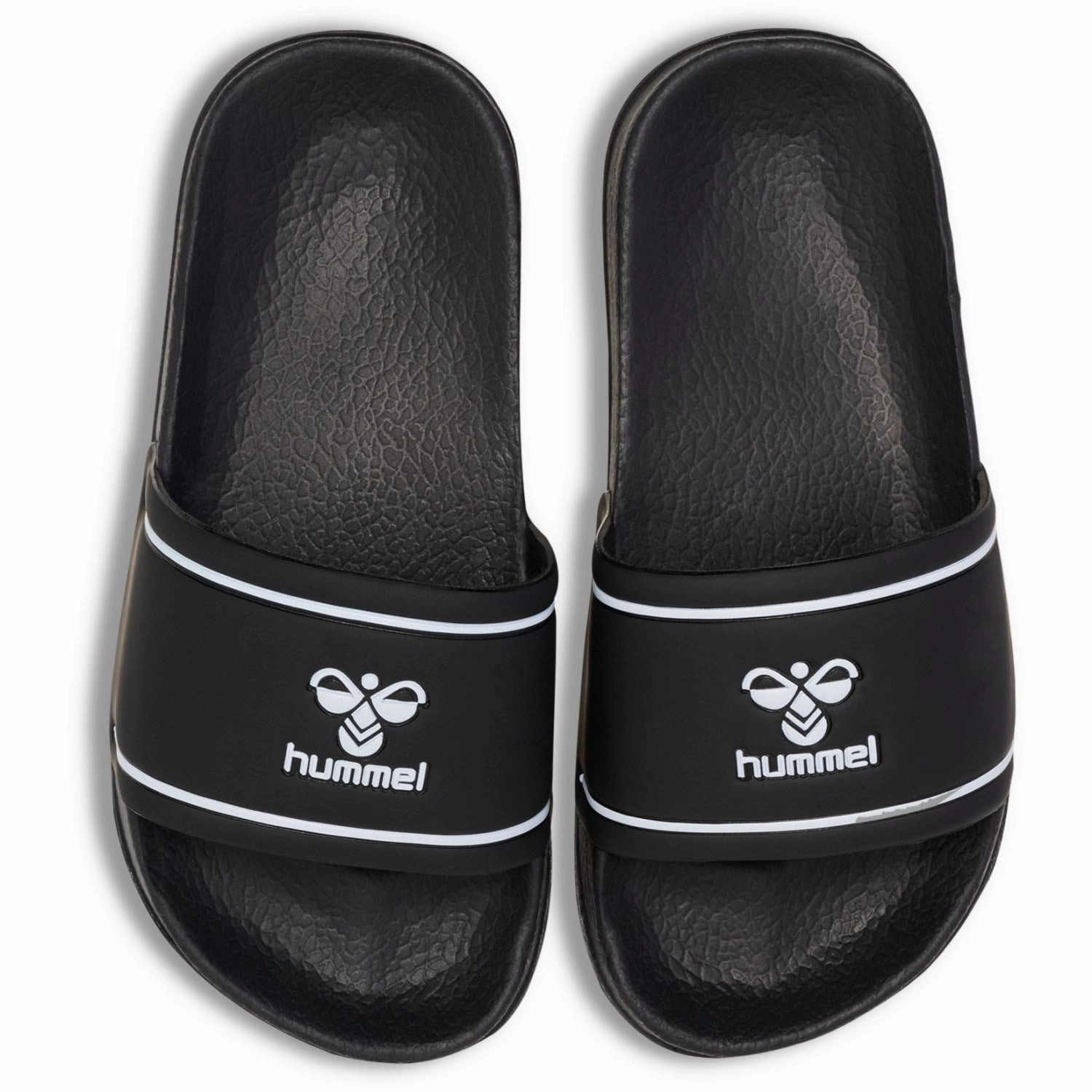 Hummel Black/White Pool Slide Jr Art Glow Adjust Buckle