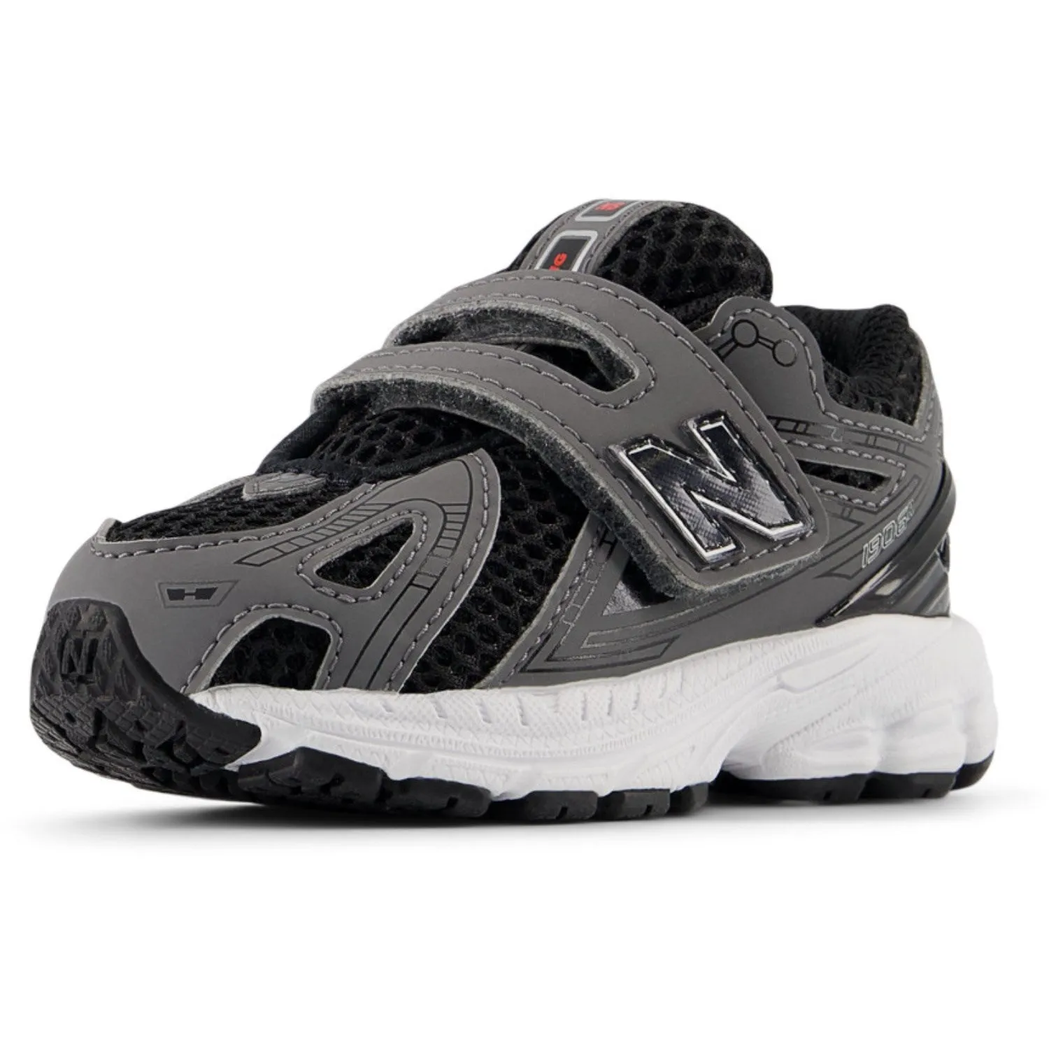 Anti Friction Collar Compression Zones New Balance Black New Balance 1906 Kids Hook & Loop
