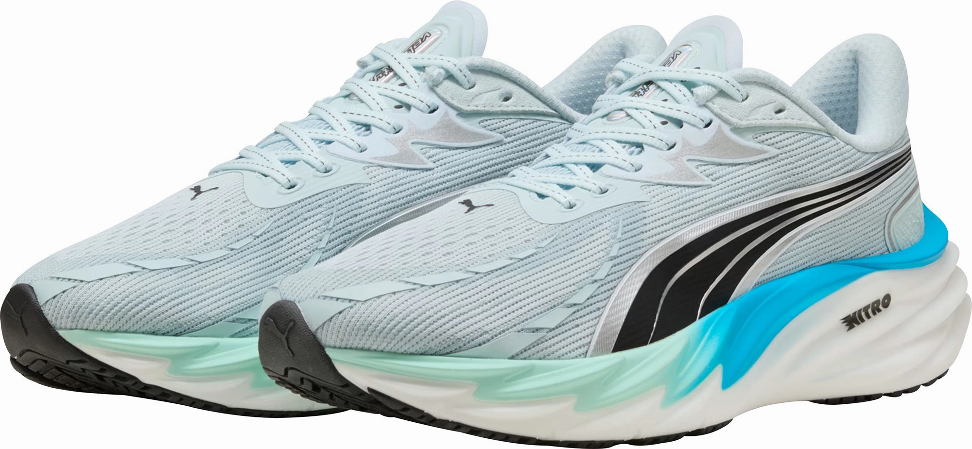 Puma Velocity Nitro 4 Mens Running Shoes - Green Durable tread Comfort collar padding