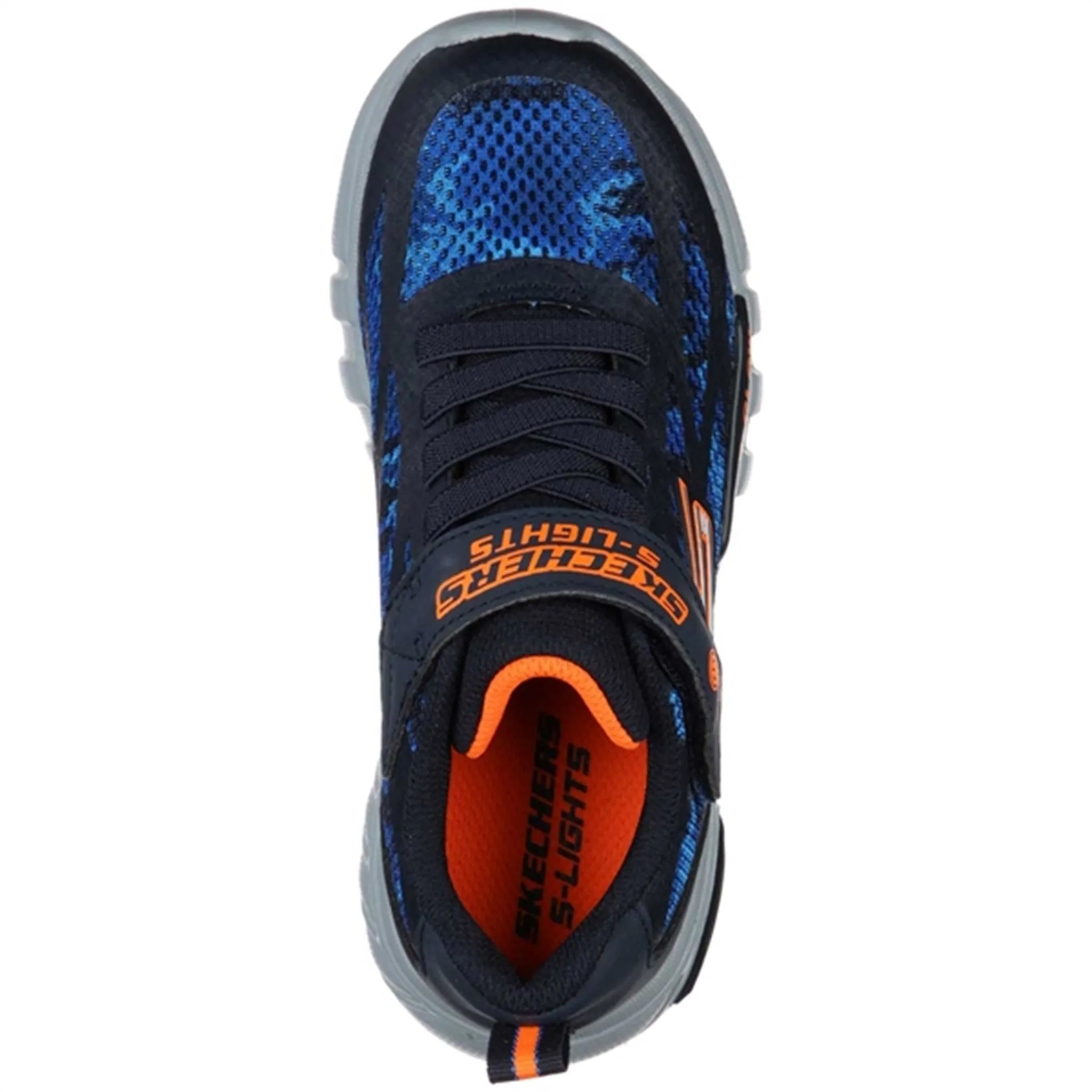 Skechers S-Lights Flex Glow Sneakers Rondler Navy/Orange Soft Walk