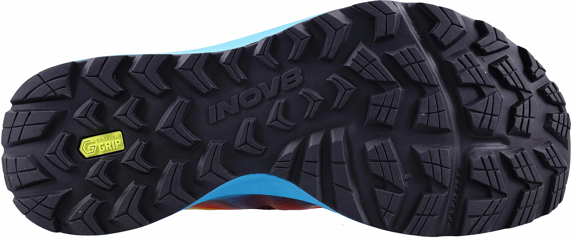 high - arched foot shoe adjustment Inov8 TrailFly Max Mens Trail Running Shoes - Blue