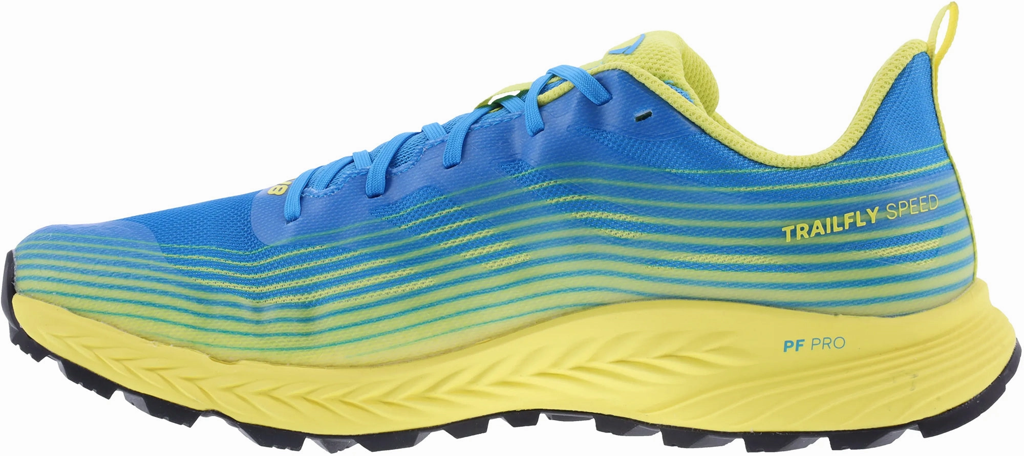 Wide Base Support running shoes with memory foam Inov8 TrailFly Speed WIDE FIT Mens Trail Running Shoes - Blue