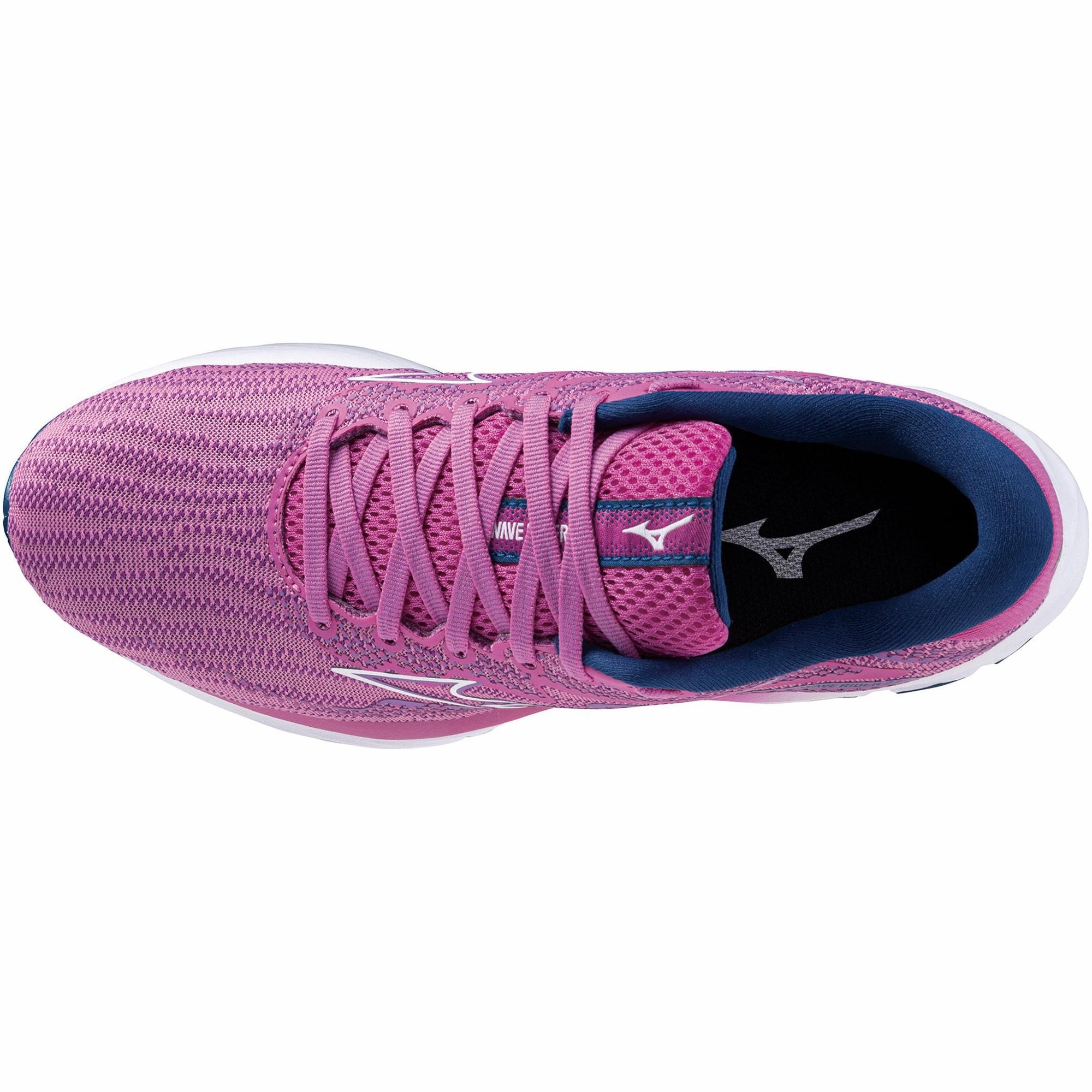 Soft Arch elastic closure shoes Mizuno Wave Rider 27 Womens Running Shoes - Pink