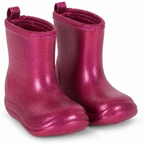 Practical Build Secure fit Konges Sl?jd Sangria Luc Lightweight Glitter Rain Boot