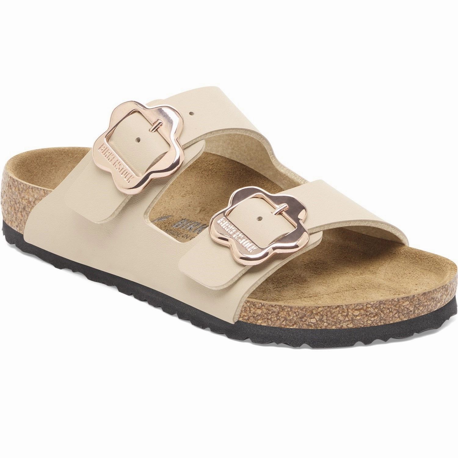 Birkenstock Arizona Kids Flower Buckle BF Sandcastle Travel-Friendly Footwear