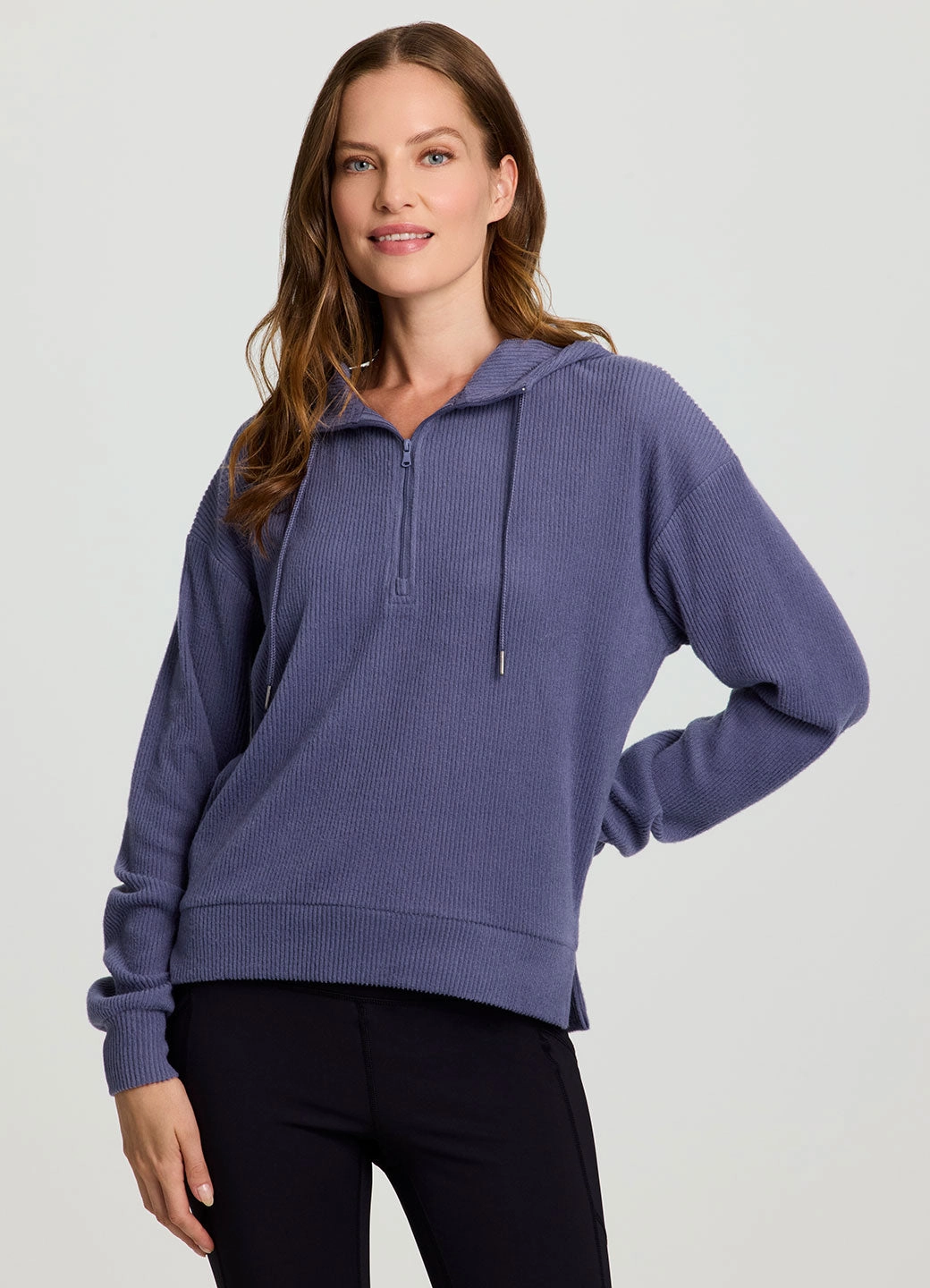 Laidback Ribbed Hoodie Casual school wear