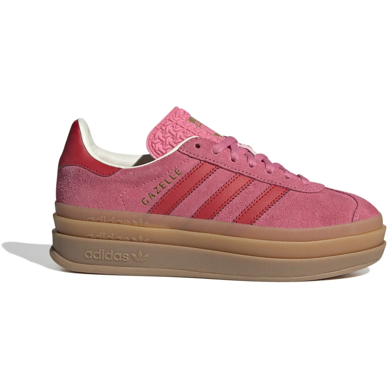 Durable Rubber Compound Elastic laces adidas Originals Rose Tone/Better Scarlet/Cream White Gazelle Bold J Sneakers