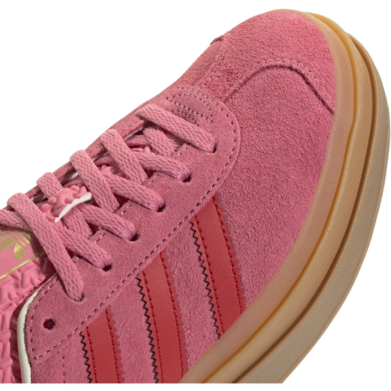 adidas Originals Rose Tone/Better Scarlet/Cream White Gazelle Bold J Sneakers Double Stitched