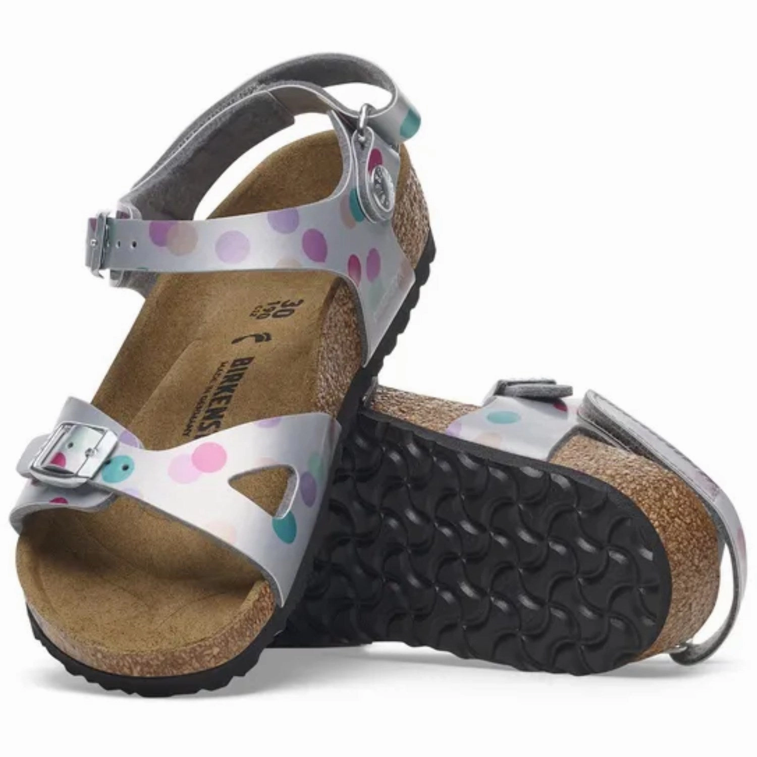 Birkenstock Rio AS Kids BF Elec. Metallic SilverDots Simple Step Footwear Superior Performance