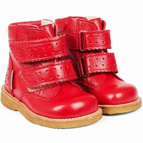 Metallic Buckle Waterproof Protection Angulus Starter Tex boots With Velcro Red