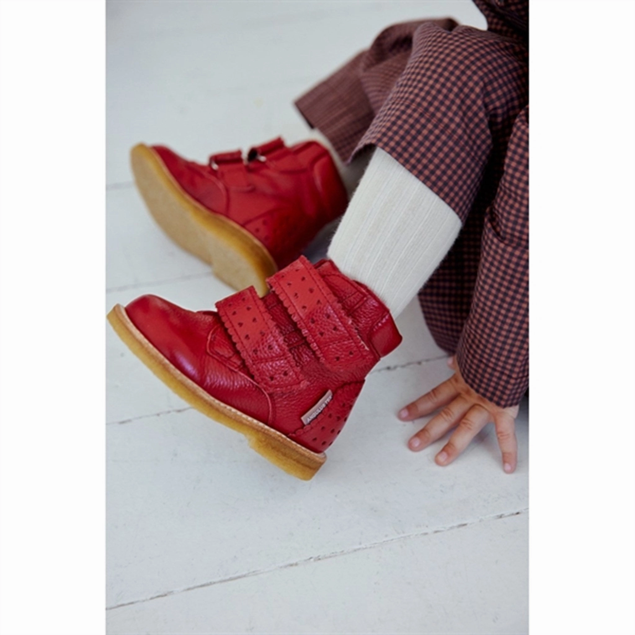 Summer Friendly Ultimate Grip Tread Angulus Starter Tex boots With Velcro Red