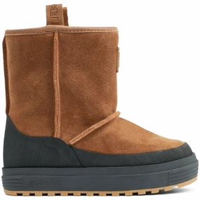 LieWood Pecan / Black Mattie Suede Boot Simple Look ShockAbsorbing