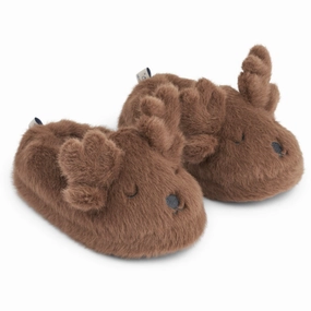 LieWood Pecan Aviaja Reindeer Slippers Secure Anti Slip Protection