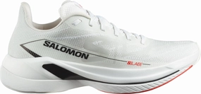 running with reflective gear running in an overpass area shoes Salomon S/Lab Spectur Mens Running Shoes - White