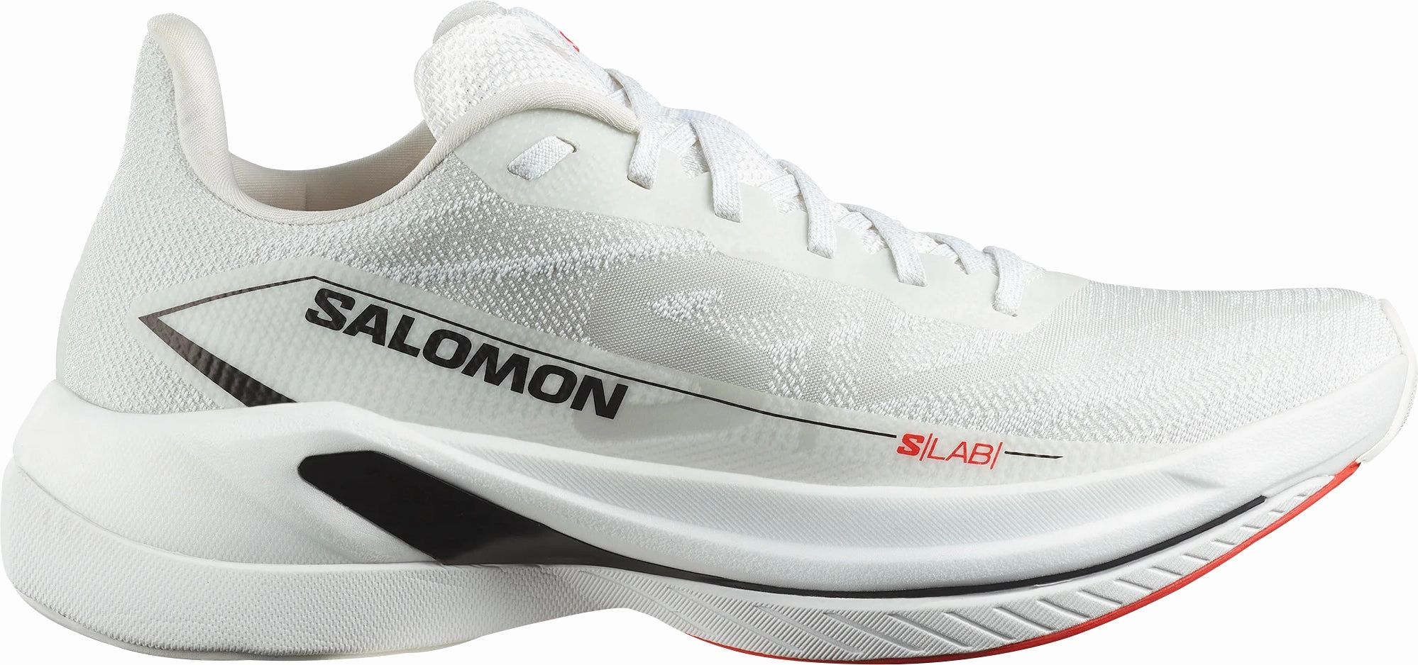 running with reflective gear running in an overpass area shoes Salomon S/Lab Spectur Mens Running Shoes - White