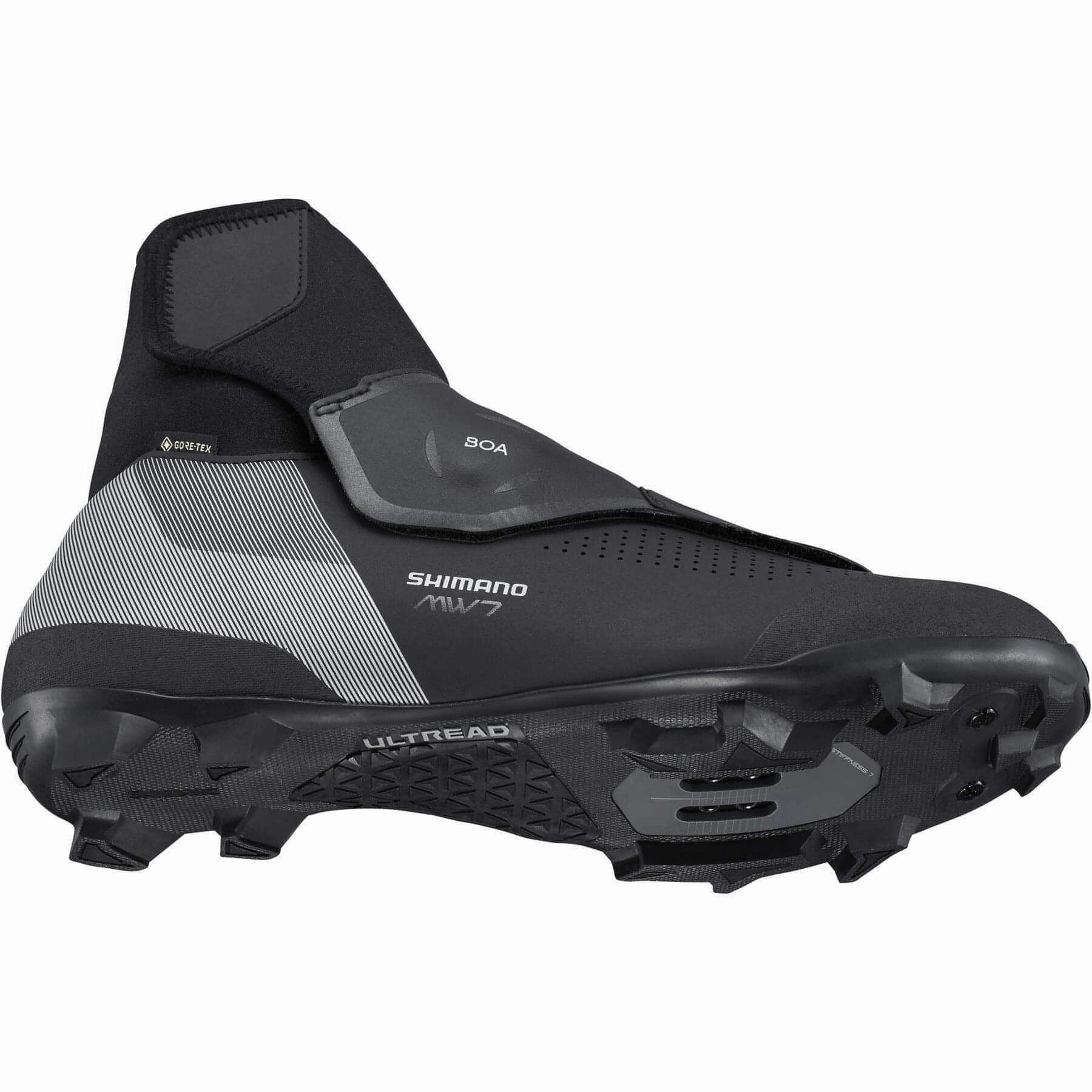 Shimano MW702 GORE-TEX Mens MTB Cycling Boots - Black Support Base