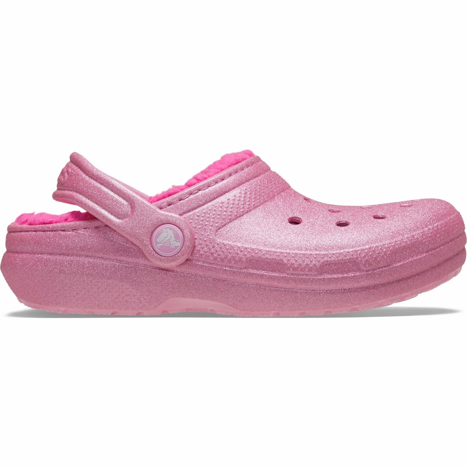 Crocs Pink Tweed Classic Lined Glitter Clog Sunday Vibe