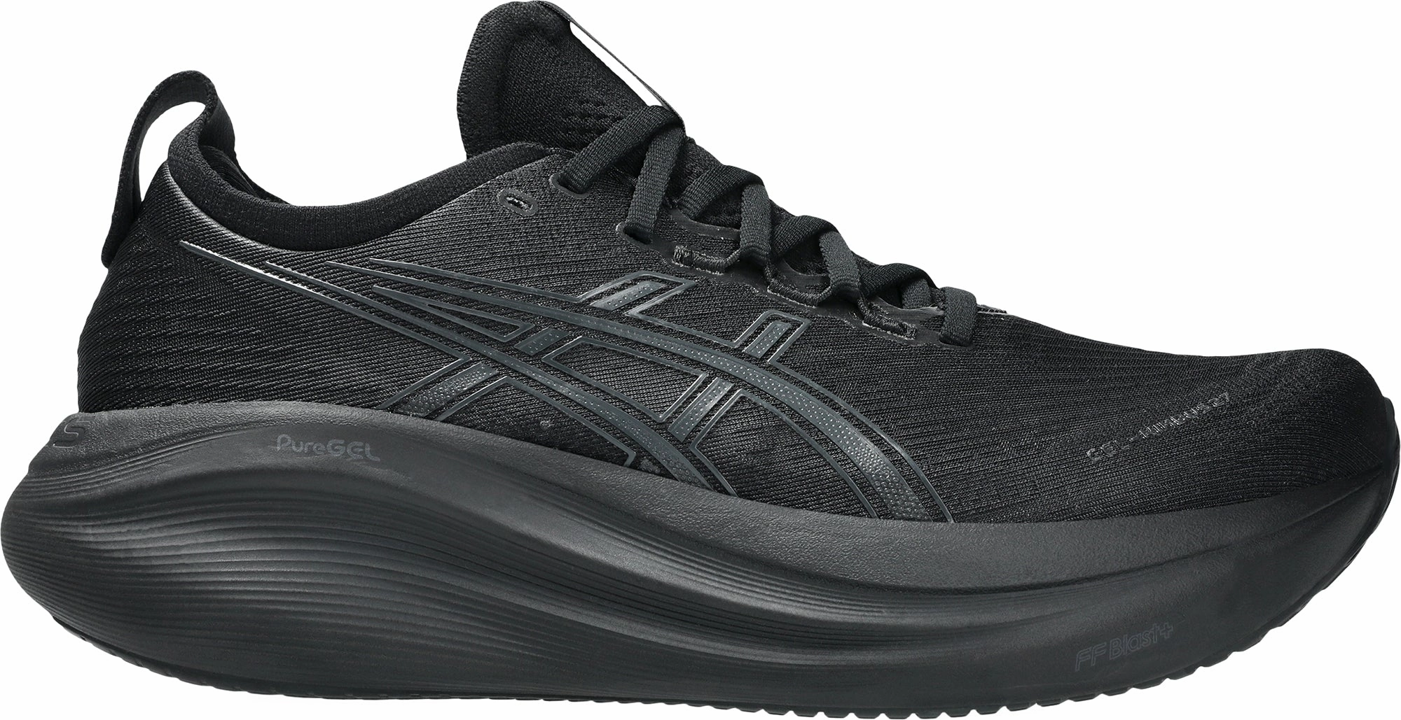 roomy toe - box Asics Gel Nimbus 27 Mens Running Shoes - Black