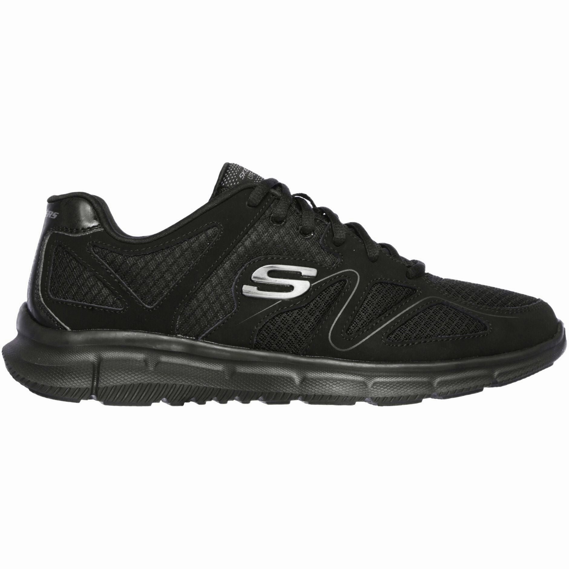 Skechers Satisfaction Flash Point Mens Training Shoes - Black Knit texture Zip Up