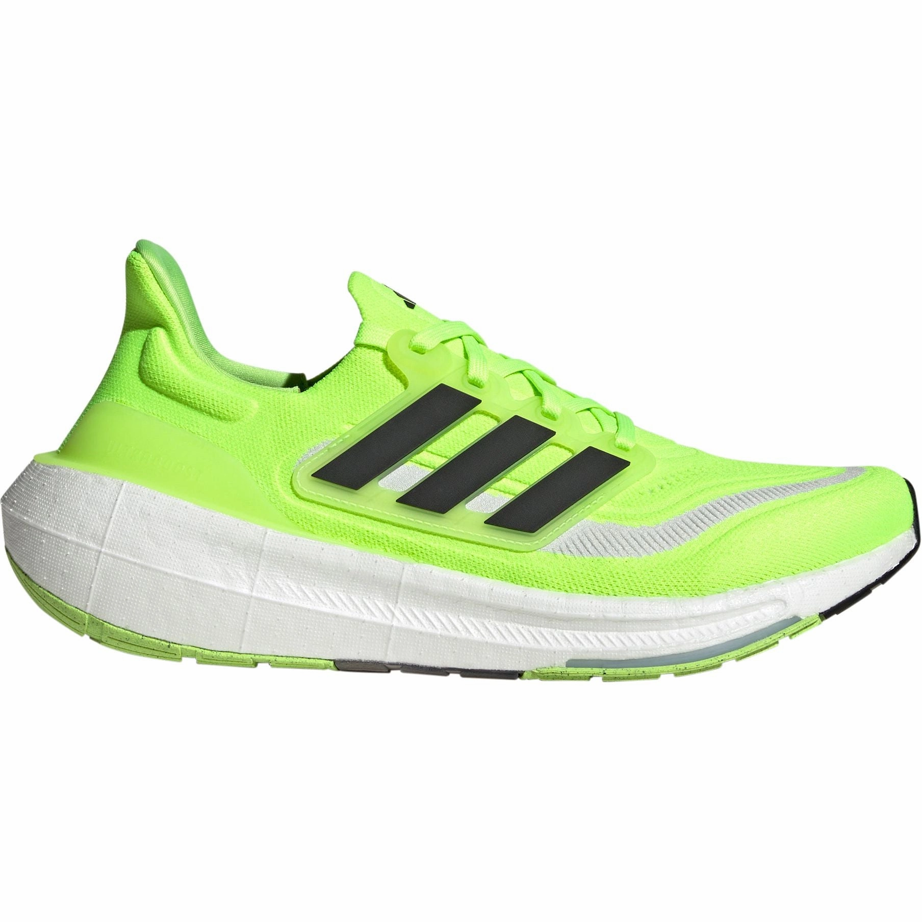adidas Ultra Boost Light Mens Running Shoes - Green Stretch Lace Cover Marathon Preparation