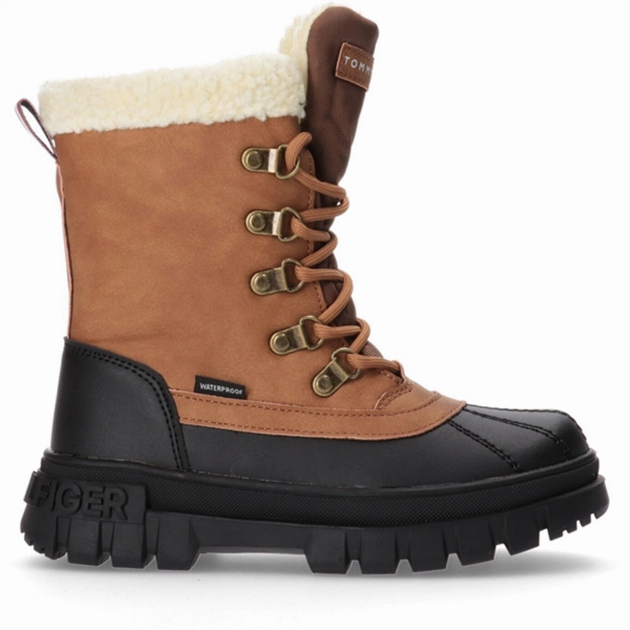 Urban Style Vintage Vibe Tommy Hilfiger Lace-Up Bootie Cognac