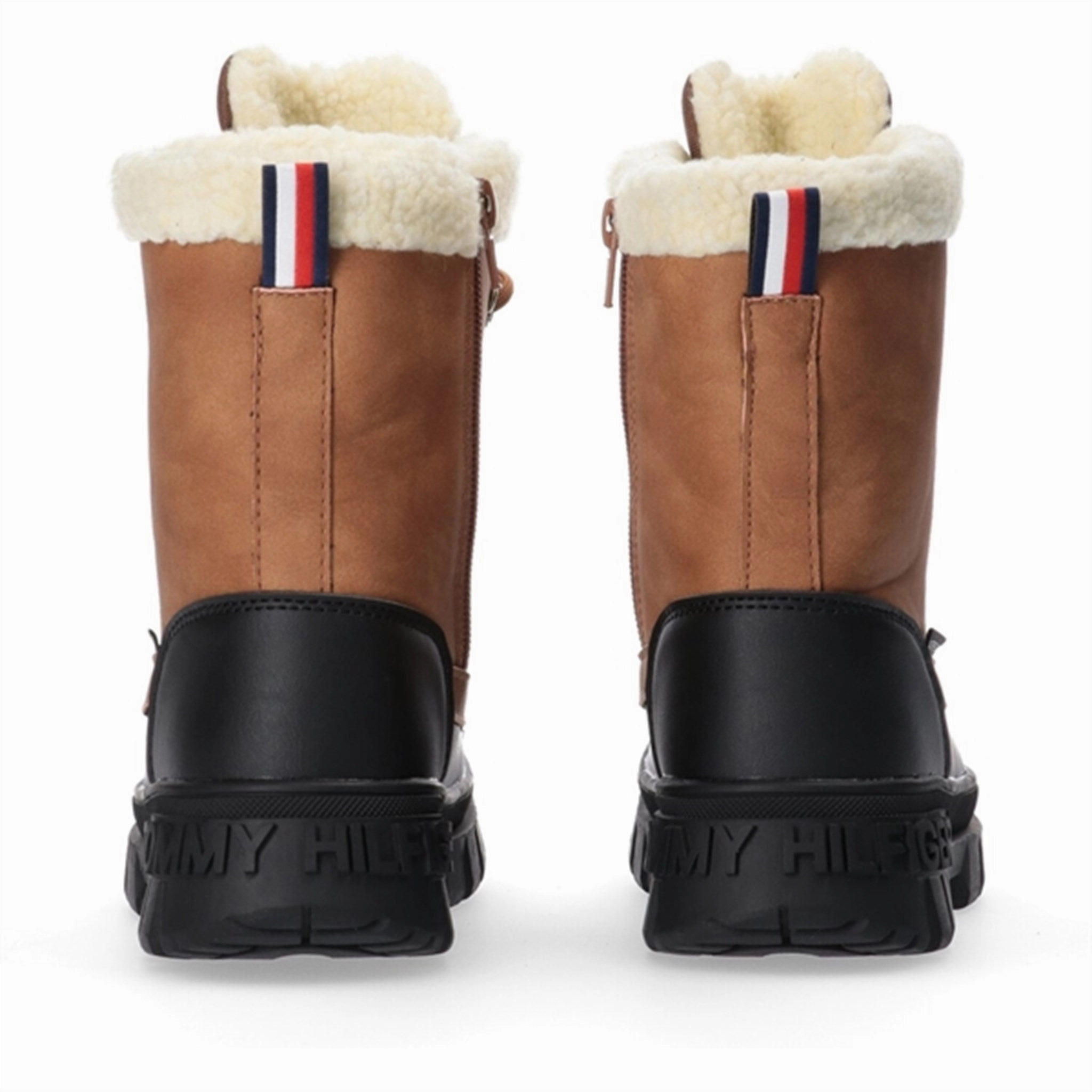 Tommy Hilfiger Lace-Up Bootie Cognac Protective Finish Hiking Trails Stretchable Material