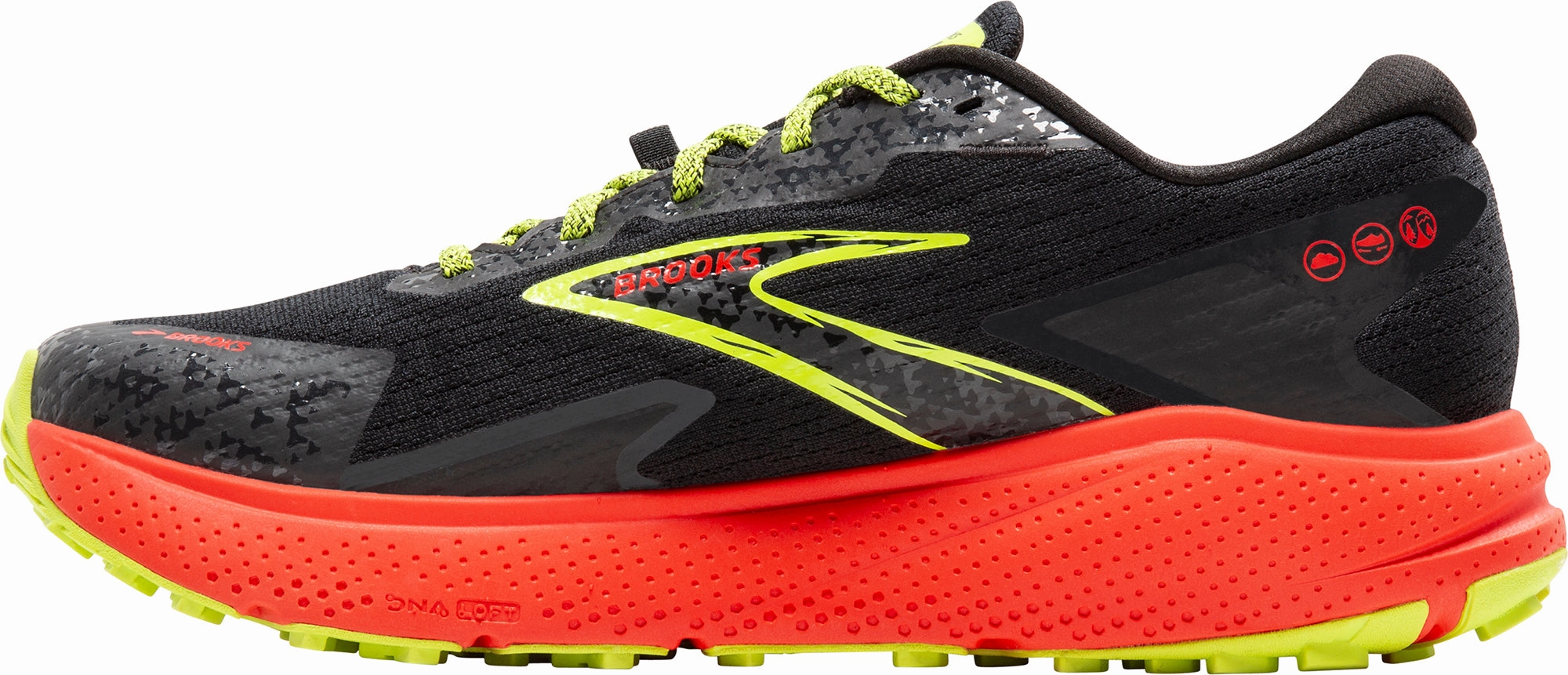 Brooks Divide 5 GORE-TEX Mens Trail Running Shoes - Black Structural Reinforcement Enhanced Heel Cup