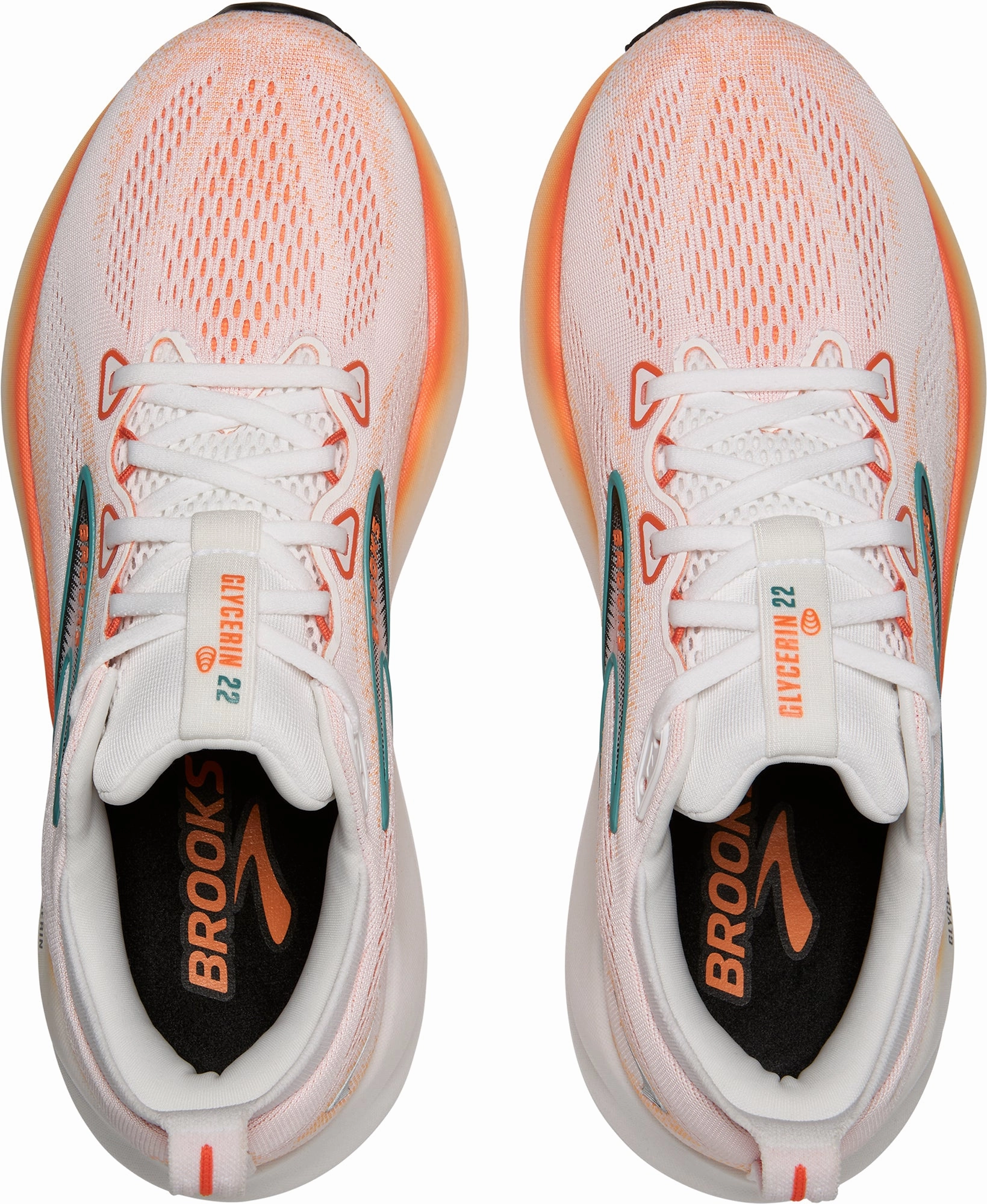 Bouncy midsole Brooks Glycerin 22 Mens Running Shoes - White
