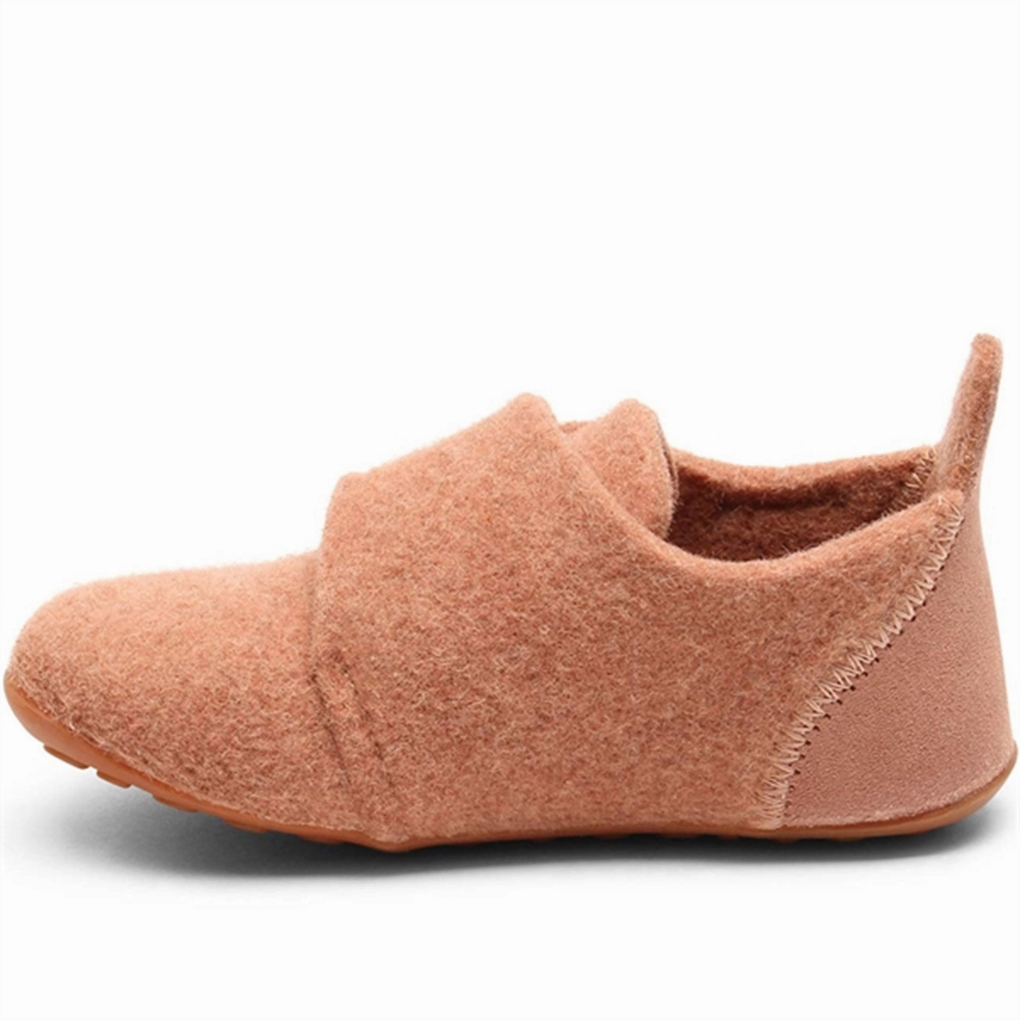 Bisgaard Indoor Shoes Wool Velcro Rose Molded Midsole