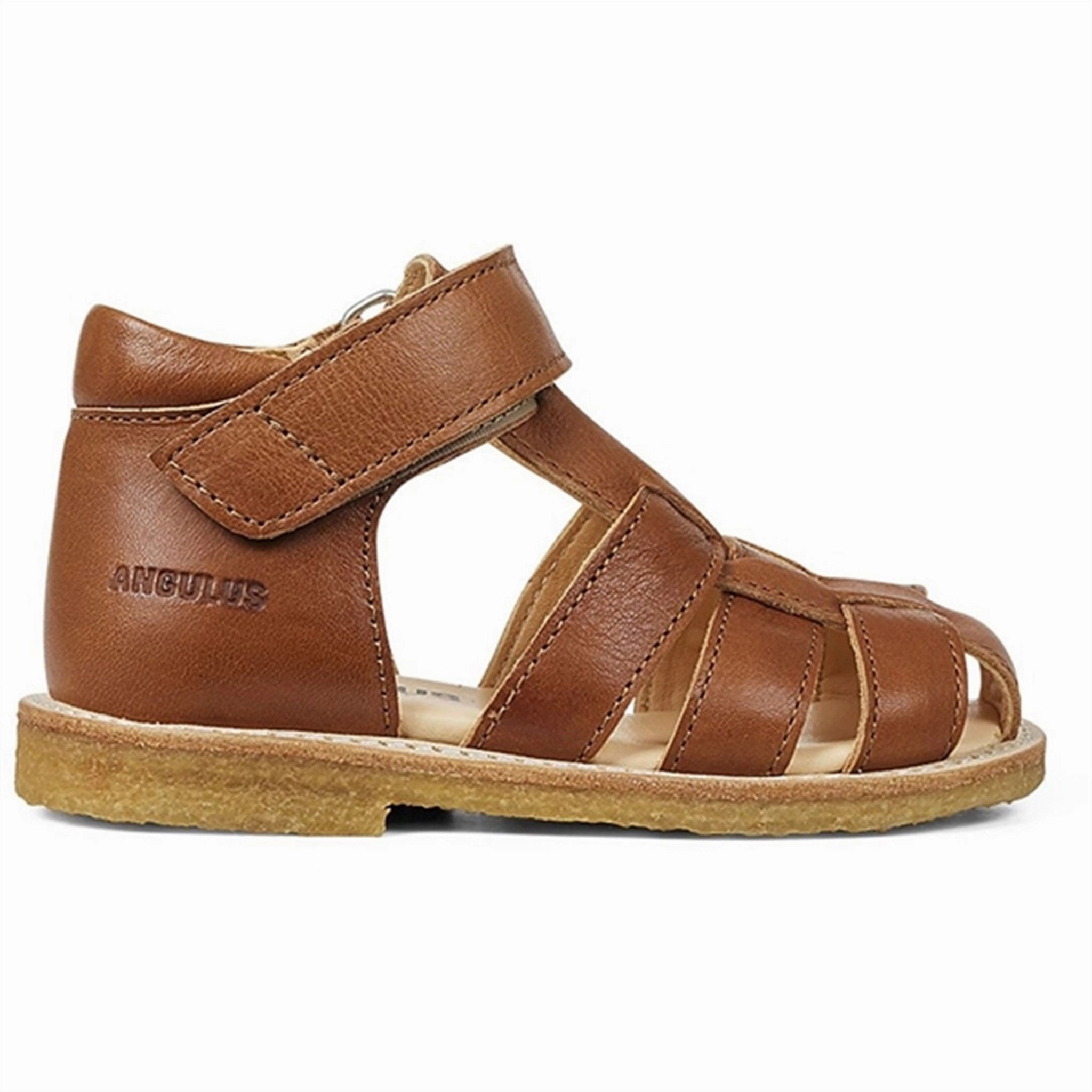 Metal Shine Indoor Use Angulus Starter Sandal W. Velcro Cognac
