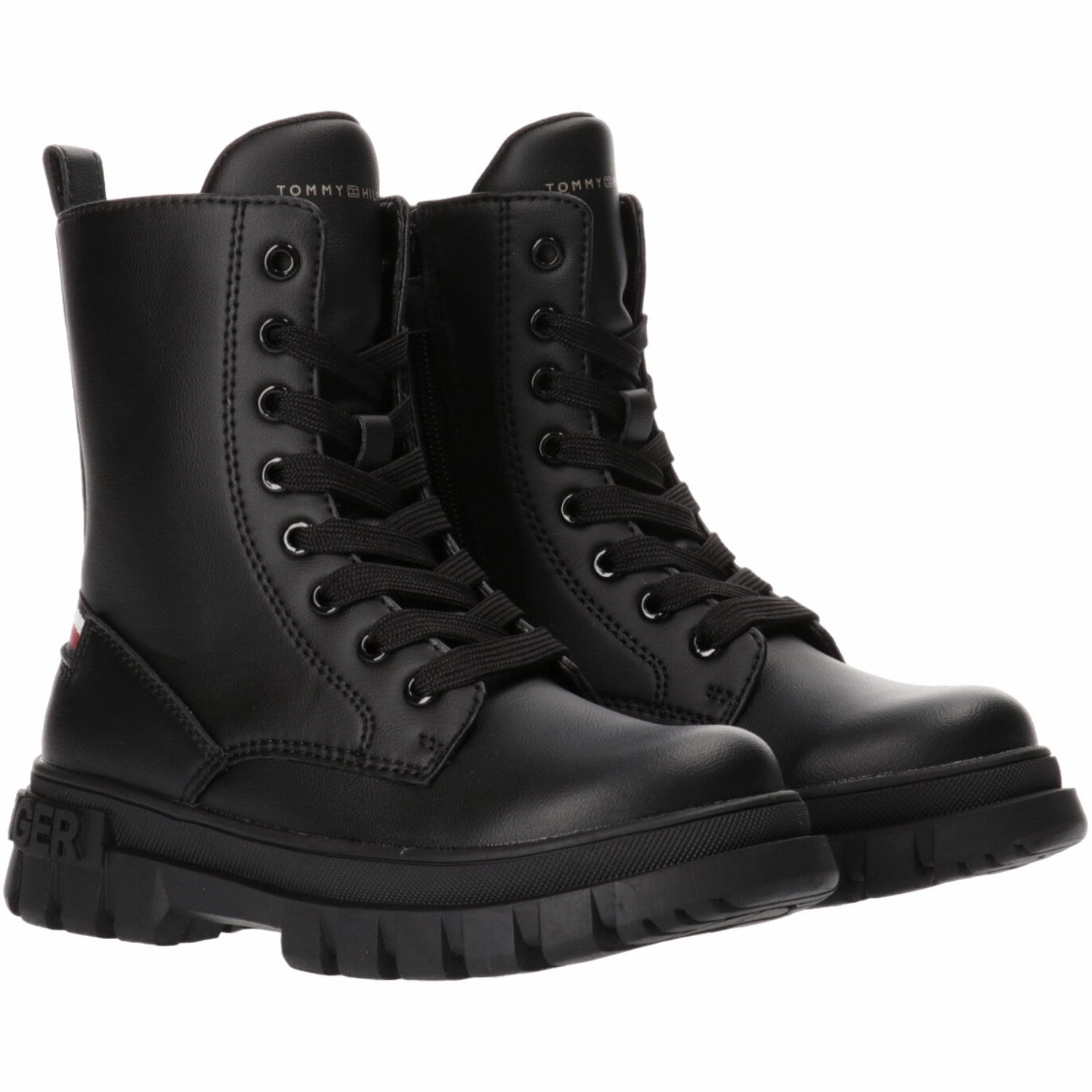 Low Profile Urban Commute Durable Shell All Day Worker Tommy Hilfiger Black Lace-Up Bootie