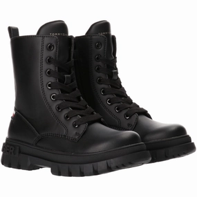 Low Profile Urban Commute Durable Shell All Day Worker Tommy Hilfiger Black Lace-Up Bootie