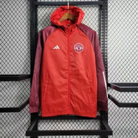 AdjustableHood Manchester United Windbreaker Jacket 2023-24