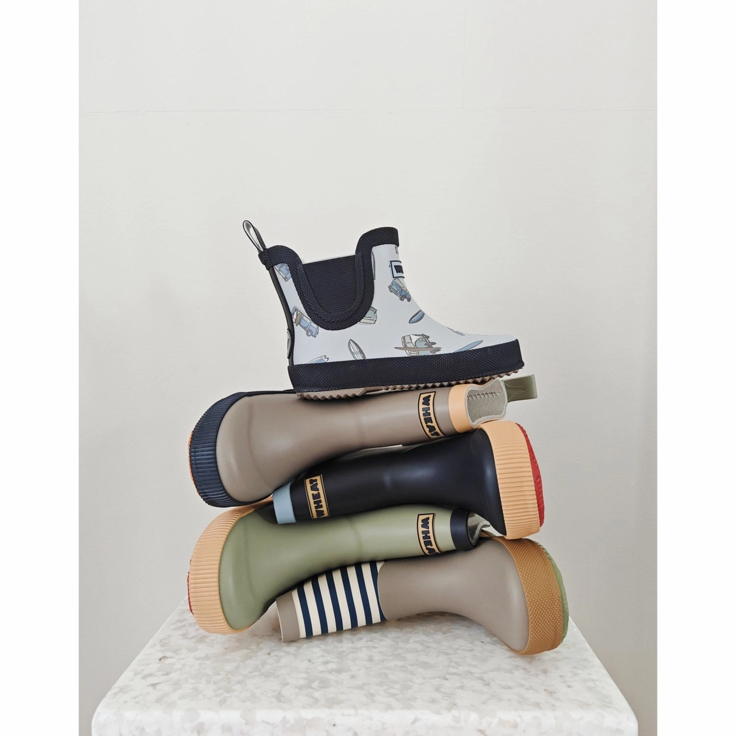 Wheat Green Tea Rubber Boot Welly Feather Light Remote Hiking