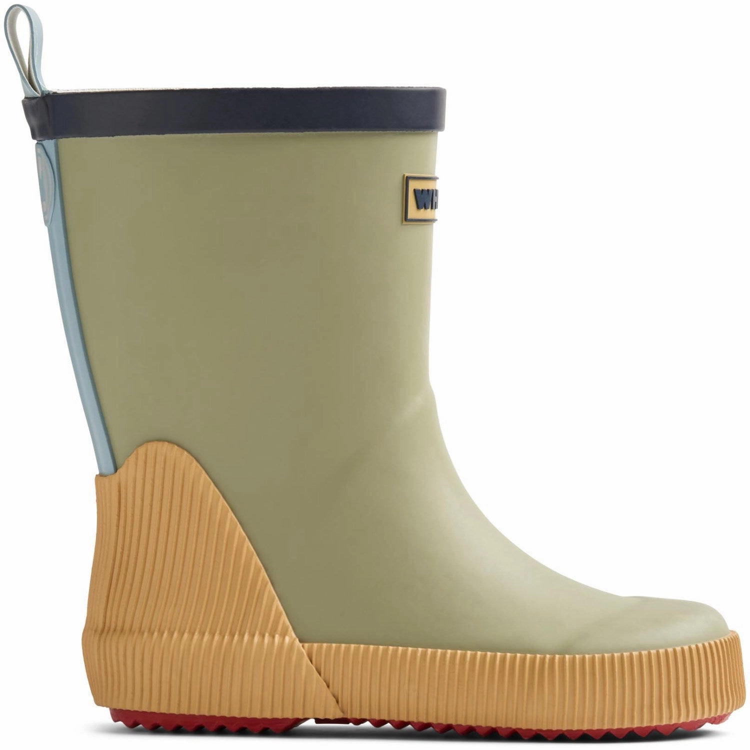Wheat Green Tea Rubber Boot Welly Elastic Sides Airport Look