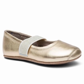 Cozy Slip Footwear Slip On Comfort Bisgaard Indoor Ballet Shoes 12313 (gold)