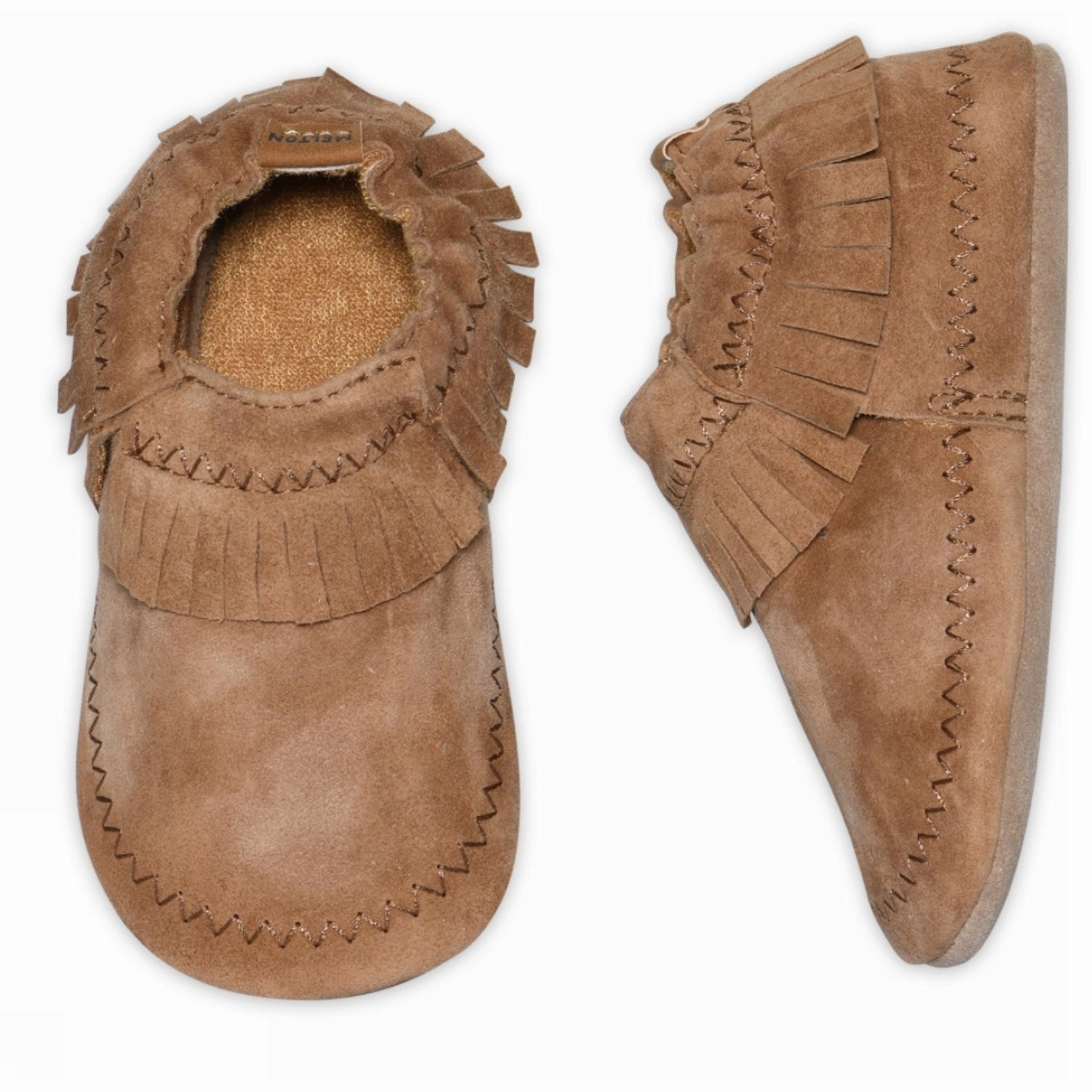 Indoor Comfort Effortless Foot Slip MELTON Cognac Moccasin Suede Slippers