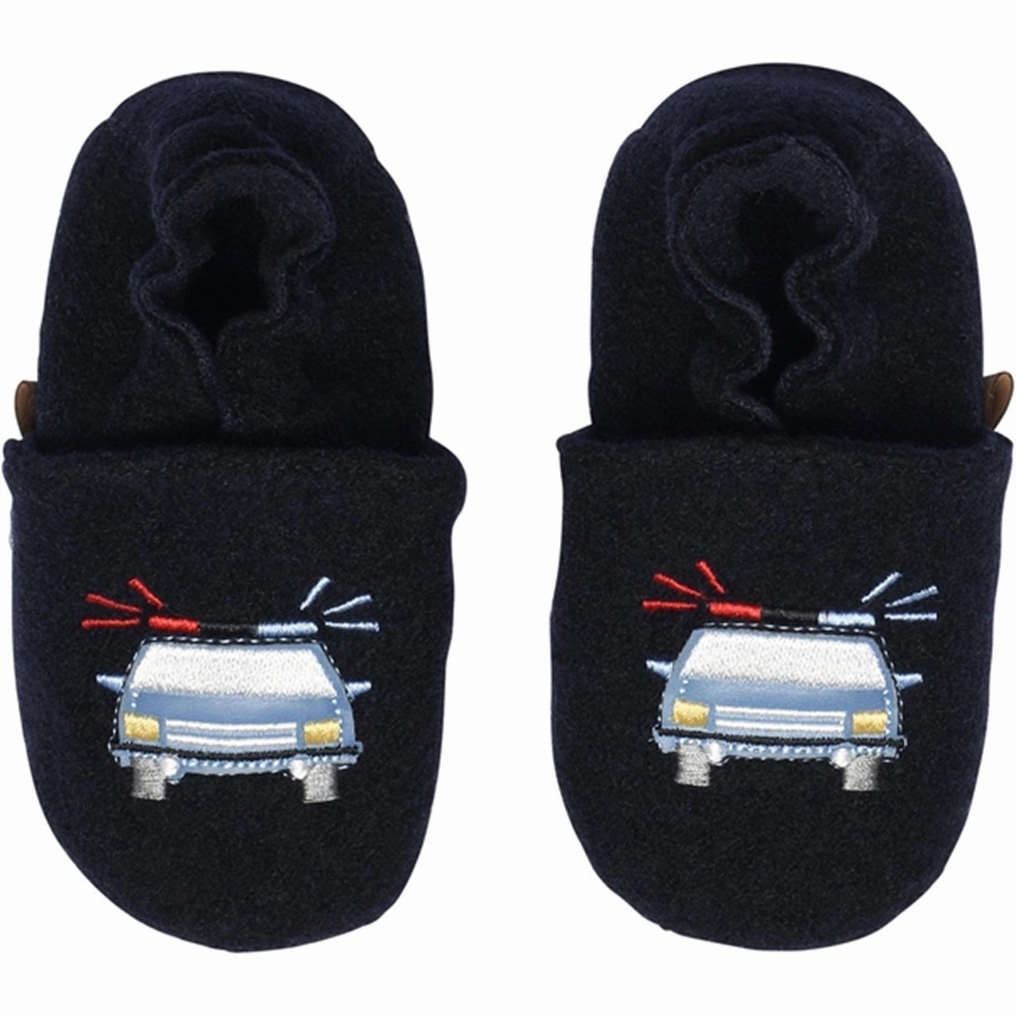 MELTON Wool Slippers Police Car Marine Instant Slip Fit