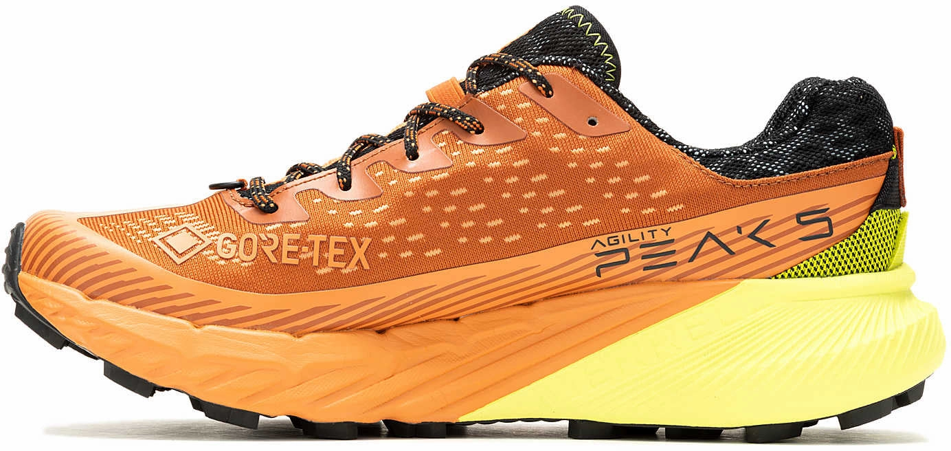 running in mud shoes weekend running option Merrell Agility Peak 5 GORE-TEX Mens Trail Running Shoes - Orange