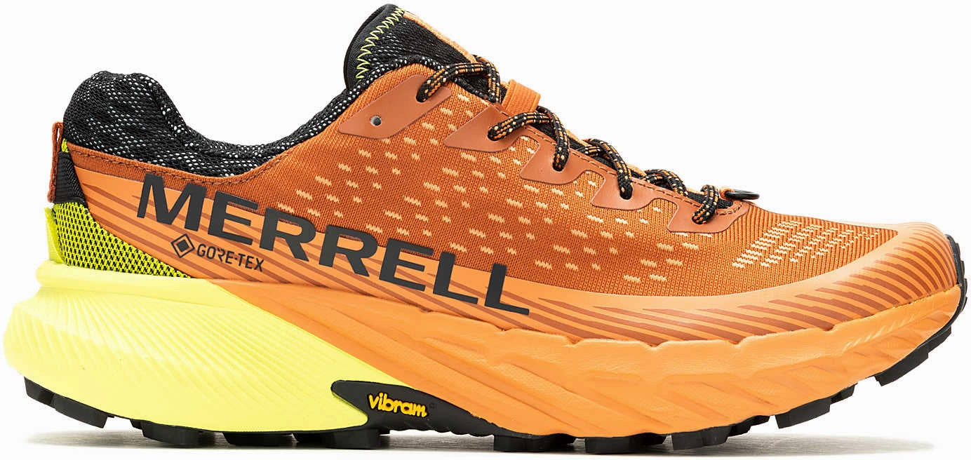 Merrell Agility Peak 5 GORE-TEX Mens Trail Running Shoes - Orange Knit Material casual - style shoes
