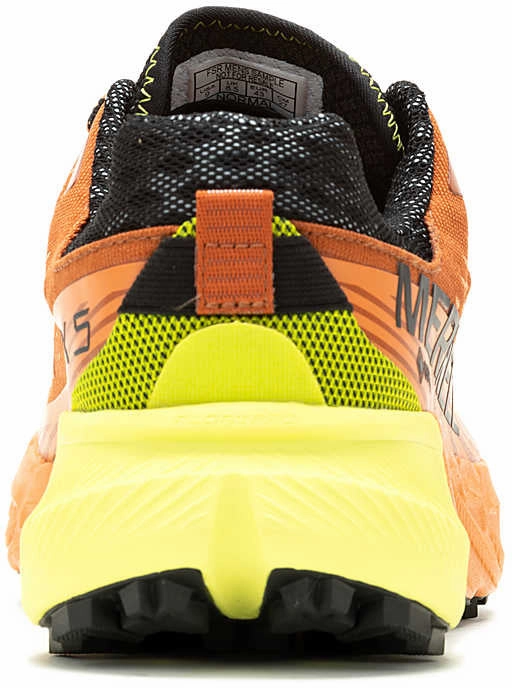 running on a gravel road Road Merrell Agility Peak 5 GORE-TEX Mens Trail Running Shoes - Orange