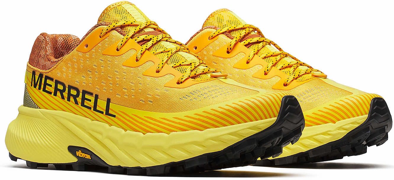 running in a cable car area shoes Merrell Agility Peak 5 Mens Trail Running Shoes - Orange