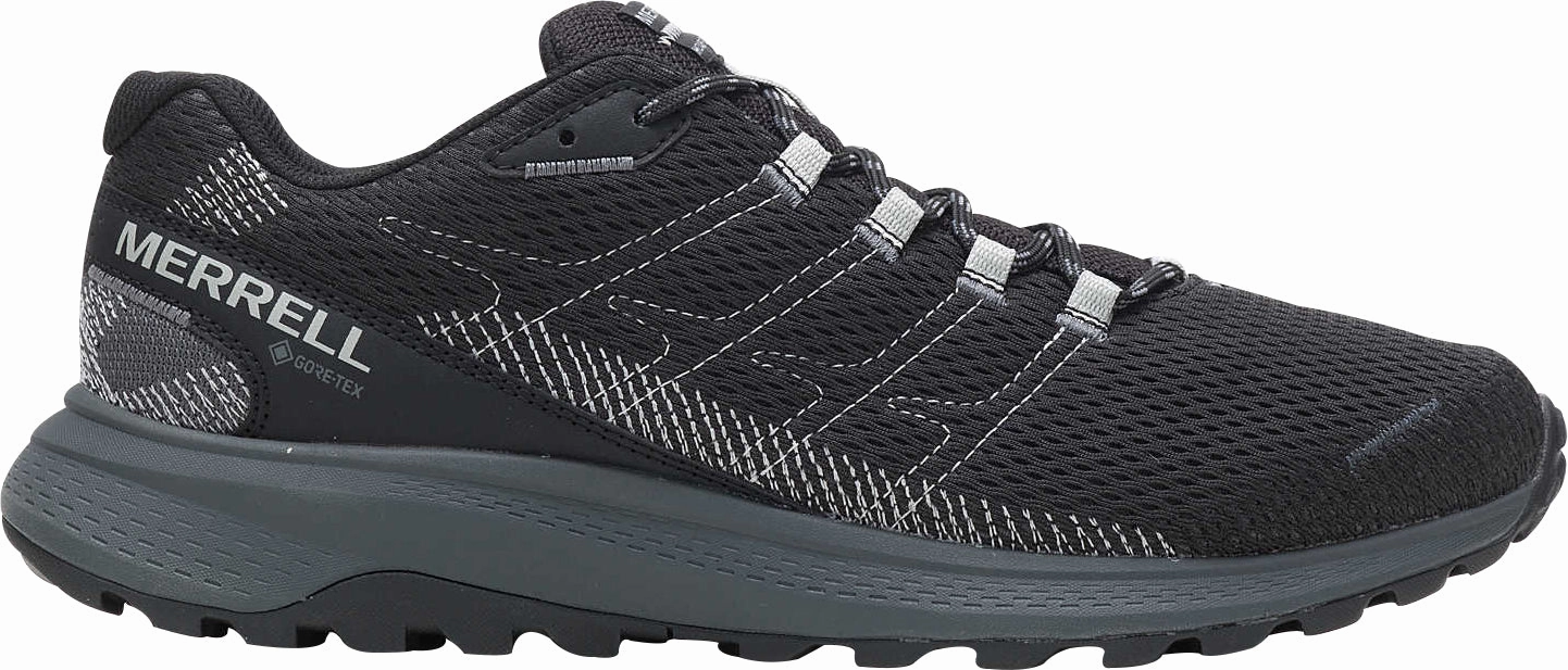 Comfort Fit System marathons Merrell Fly Strike GORE-TEX Mens Trail Running Shoes - Black
