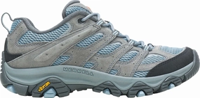 hook - and - loop closure Merrell Moab 3 Womens Walking Shoes - Grey