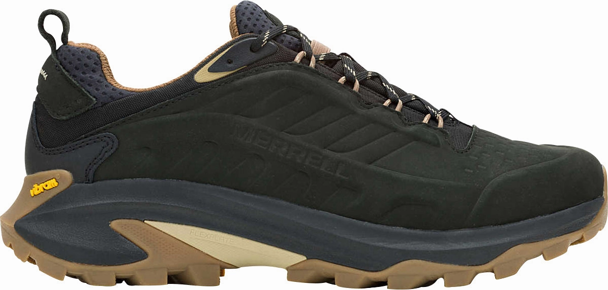 Flexible foam midsole style Merrell Moab Speed 2 Leather Waterproof Mens Walking Shoes - Black