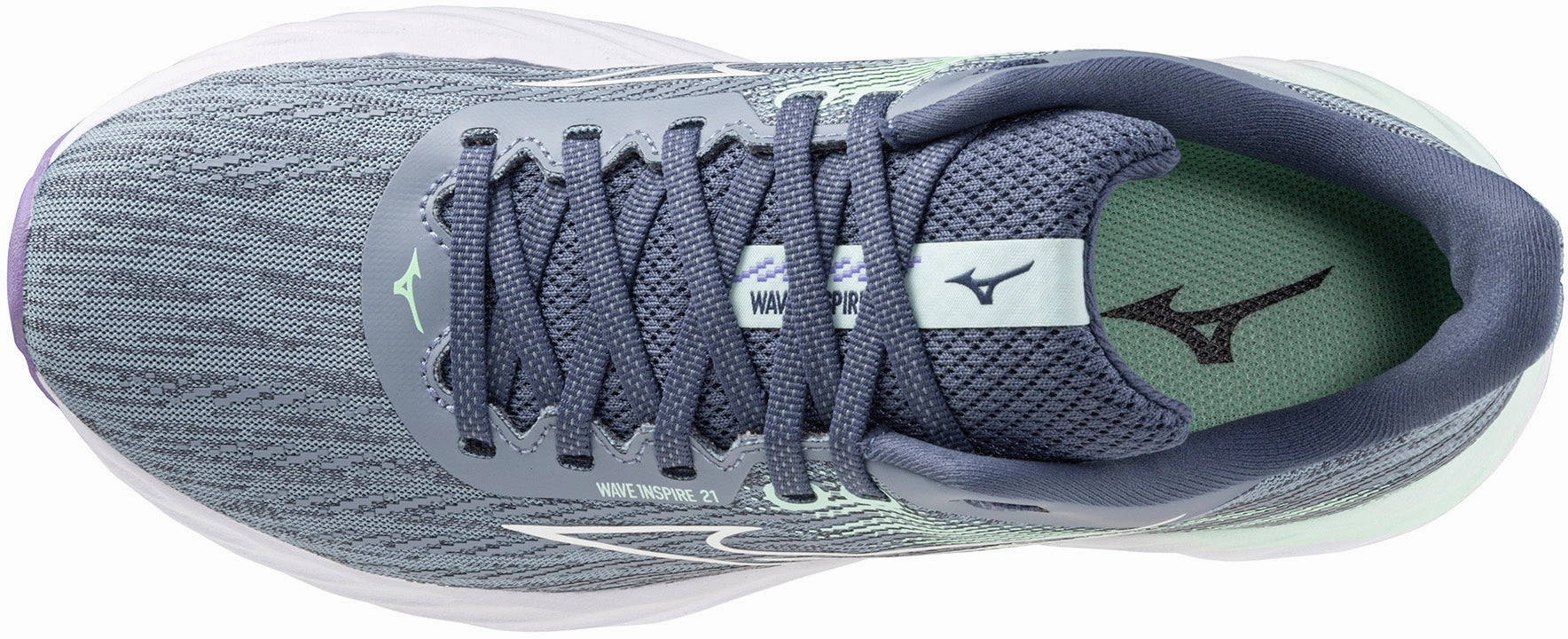 Half - size up Mizuno Wave Inspire 21 Womens Running Shoes - Grey