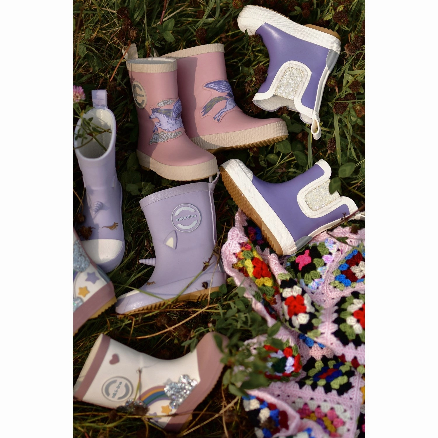 Anti Odor Cold Weather Commuter Mikk-Line Lavender Aura Unicorn 3D Wellies